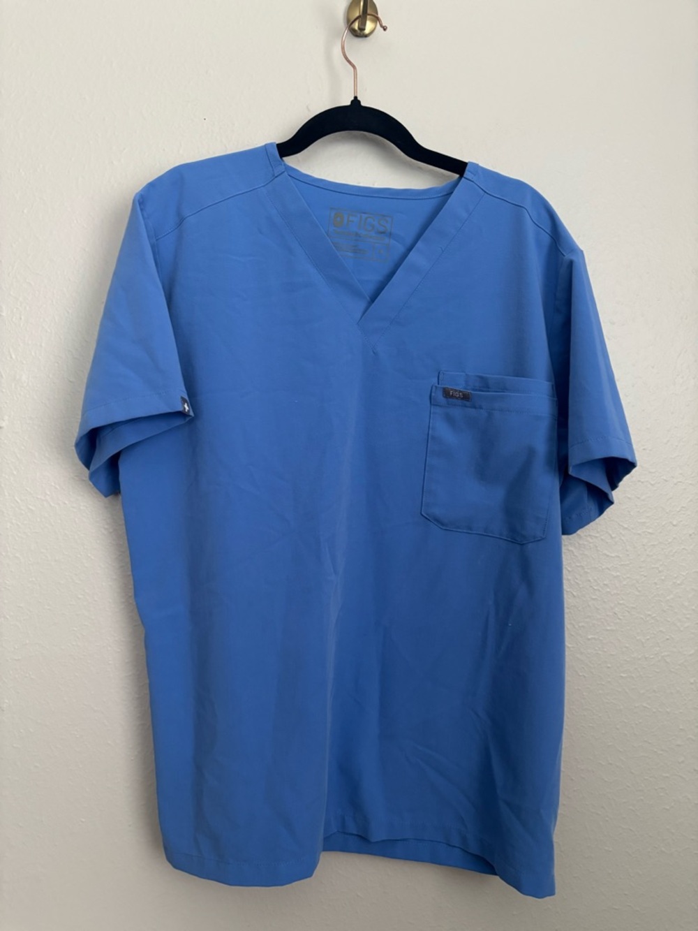 Figs Womens Casma 3 Pocket Scrub Top Shirt Blue‎ Size Medium